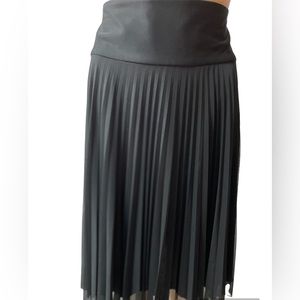 Warehouse - Black Pleated Skirt, Size: 6